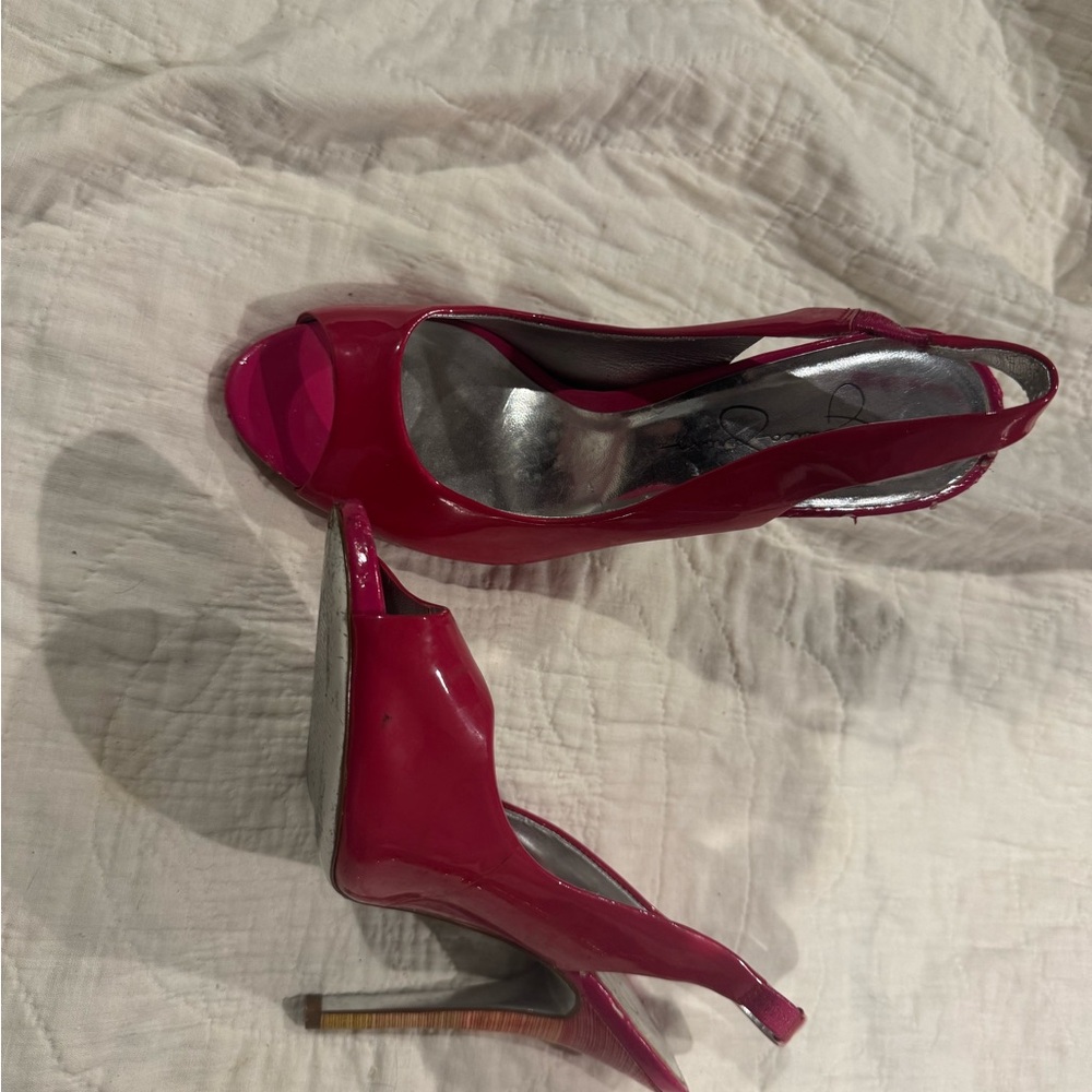 Elegant Pink Peep-Toe Slingback Heels